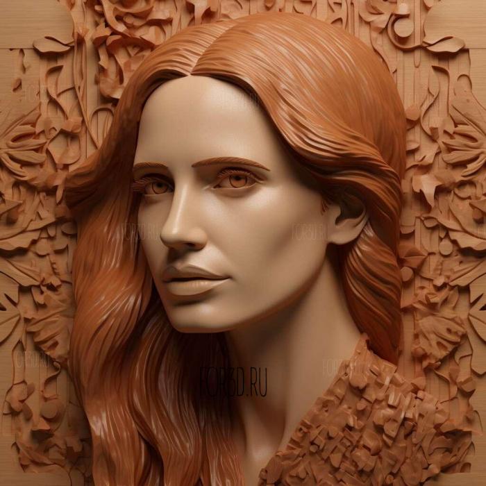 Jessica Chastain 2 stl model for CNC